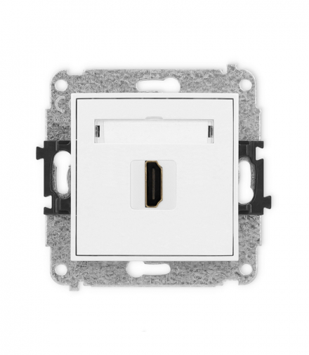 MINI Mechanizm gniazda pojedynczego HDMI 2.0 biały mat Karlik 25MHDMI-3