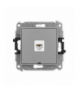 MINI Mechanizm gniazda komputerowego pojedynczego 1xRJ45, kat. 6A, 8-stykowy, bez pola opisowego szary mat Karlik 27MGKBO-7