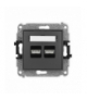 MINI Mechanizm ładowarki USB podwójnej, 5V, 3.1A grafitowy mat Karlik 28MCUSB-6