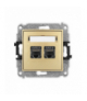 MINI Mechanizm gniazda komputerowego podwójnego 2xRJ45, kat. 7, ekranowane, 8-stykowy złoty Karlik 29MGK-10