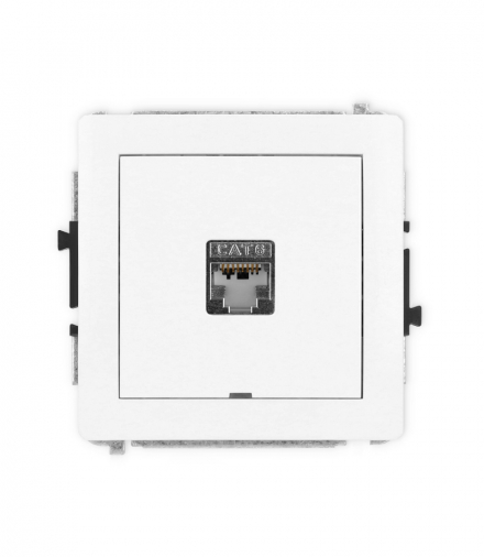 DECO Mechanizm gniazda komputerowego pojedynczego 1xRJ45, kat. 5e, ekranowane, 8-stykowy, bez pola opisowego Karlik DGKBO-1e