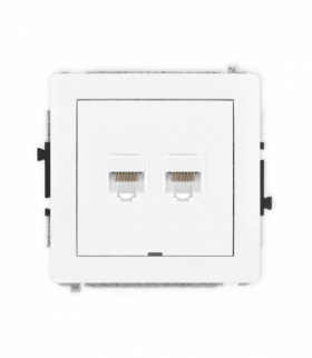 DECO Mechanizm gniazda komputerowego podwójnego 2xRJ45, kat. 5e, 8-stykowy, bez pola opisowego Karlik DGKBO-2