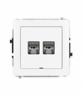 DECO Mechanizm gniazda komputerowego podwójnego 2xRJ45, kat. 6, ekranowane, 8-stykowy, bez pola opisowego Karlik DGKBO-6