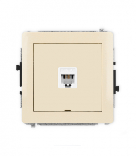 DECO Mechanizm gniazda telefonicznego pojedynczego 1xRJ11, 4-stykowy, beznarzędziowe, bez pola opisowego Karlik 1DGTBO-1