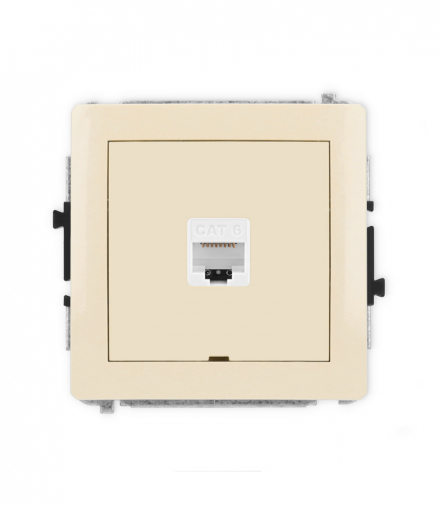 DECO Mechanizm gniazda komputerowego pojedynczego 1xRJ45, kat. 6, 8-stykowy, bez pola opisowego Karlik 1DGKBO-3