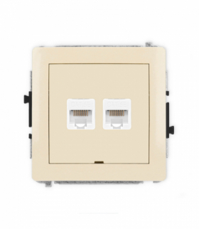 DECO Mechanizm gniazda komputerowego podwójnego 2xRJ45, kat. 5e, 8-stykowy, bez pola opisowego Karlik 1DGKBO-2