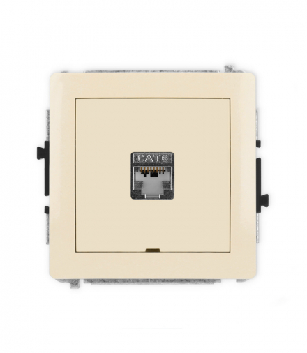 DECO Mechanizm gniazda komputerowego pojedynczego 1xRJ45, kat. 6, ekranowane, 8-stykowy, bez pola opisowego Karlik 1DGKBO-5