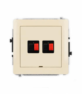 DECO Mechanizm gniazda głośnikowego podwójnego, bez pola opisowego Karlik 1DGGBO-2