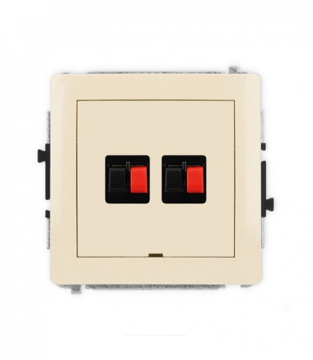 DECO Mechanizm gniazda głośnikowego podwójnego, bez pola opisowego Karlik 1DGGBO-2