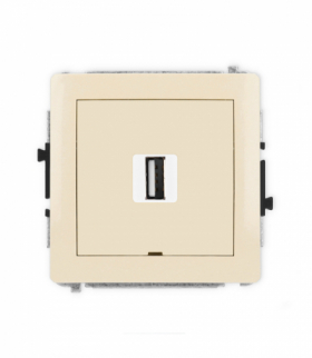 DECO Mechanizm gniazda pojedynczego USB A-A 2.0, bez pola opisowego Karlik 1DGUSBBO-1