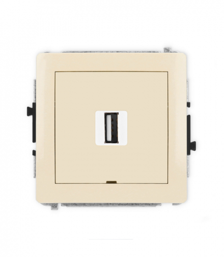 DECO Mechanizm gniazda pojedynczego USB A-A 2.0, bez pola opisowego Karlik 1DGUSBBO-1