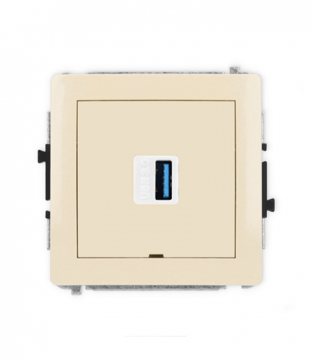 DECO Mechanizm gniazda pojedynczego USB A-A 3.0, bez pola opisowego Karlik 1DGUSBBO-5