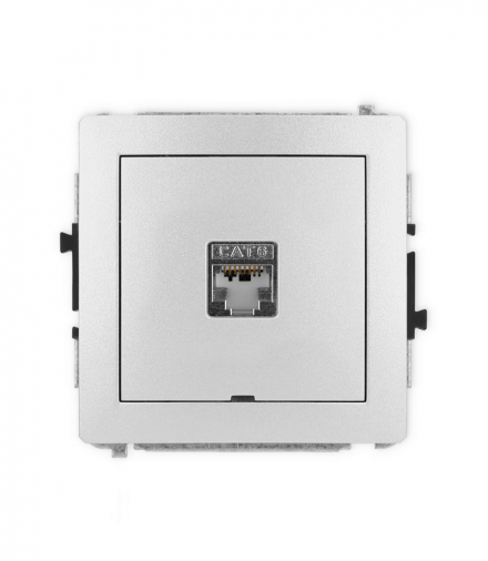 DECO Mechanizm gniazda komputerowego pojedynczego 1xRJ45, kat. 5e, ekranowane, 8-stykowy, bez pola opisowego Karlik 7DGKBO-1e