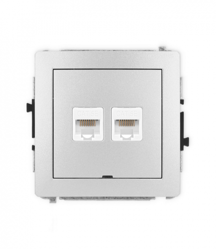 DECO Mechanizm gniazda komputerowego podwójnego 2xRJ45, kat. 5e, 8-stykowy, bez pola opisowego Karlik 7DGKBO-2