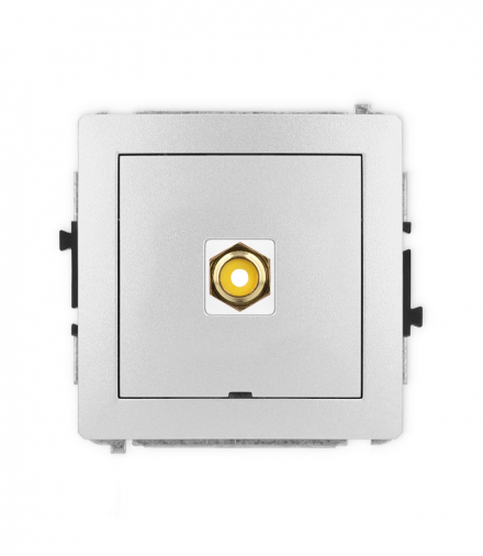 DECO Mechanizm gniazda pojedynczego RCA, bez pola opisowego (typu cinch - żółty, pozłacany) Karlik 7DGRCABO-1