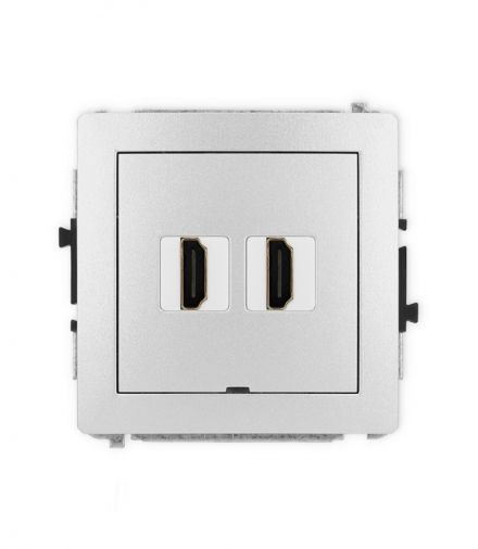 DECO Mechanizm gniazda podwójnego HDMI 2.0, bez pola opisowego Karlik 7DHDMIBO-4