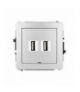 DECO Mechanizm gniazda podwójnego 2xUSB A-A 2.0, bez pola opisowego Karlik 7DGUSBBO-2