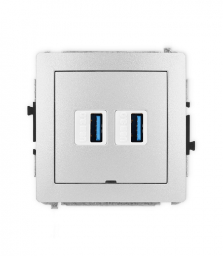DECO Mechanizm gniazda podwójnego 2xUSB A-A 3.0, bez pola opisowego Karlik 7DGUSBBO-6