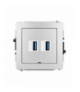 DECO Mechanizm gniazda podwójnego 2xUSB A-A 3.0, bez pola opisowego Karlik 7DGUSBBO-6