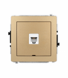 DECO Mechanizm gniazda telefonicznego pojedynczego 1xRJ11, 4-stykowy, beznarzędziowe, bez pola opisowego Karlik 8DGTBO-1