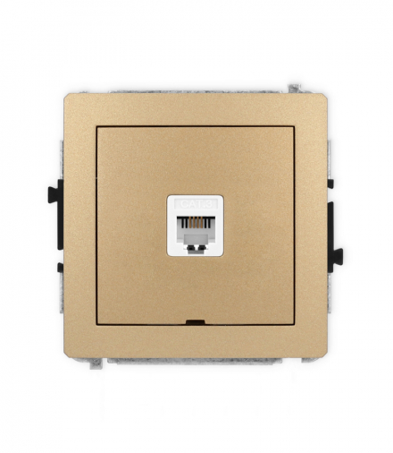 DECO Mechanizm gniazda telefonicznego pojedynczego 1xRJ11, 4-stykowy, beznarzędziowe, bez pola opisowego Karlik 8DGTBO-1
