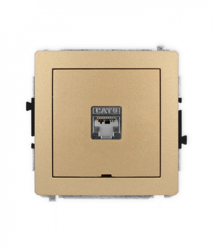 DECO Mechanizm gniazda komputerowego pojedynczego 1xRJ45, kat. 6, ekranowane, 8-stykowy, bez pola opisowego Karlik 8DGKBO-5