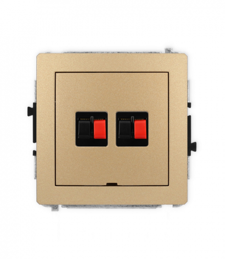 DECO Mechanizm gniazda głośnikowego podwójnego, bez pola opisowego Karlik 8DGGBO-2