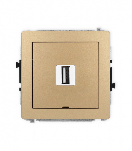 DECO Mechanizm gniazda pojedynczego USB A-A 2.0, bez pola opisowego Karlik 8DGUSBBO-1