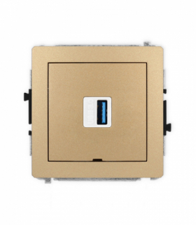 DECO Mechanizm gniazda pojedynczego USB A-A 3.0, bez pola opisowego Karlik 8DGUSBBO-5