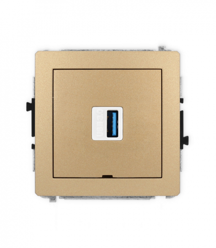 DECO Mechanizm gniazda pojedynczego USB A-A 3.0, bez pola opisowego Karlik 8DGUSBBO-5