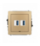 DECO Mechanizm gniazda podwójnego 2xUSB A-A 3.0, bez pola opisowego Karlik 8DGUSBBO-6