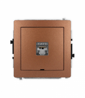 DECO Mechanizm gniazda komputerowego pojedynczego 1xRJ45, kat. 5e, ekranowane, 8-stykowy, bez pola opisowego Karlik 9DGKBO-1e
