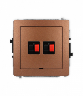 DECO Mechanizm gniazda głośnikowego podwójnego, bez pola opisowego Karlik 9DGGBO-2