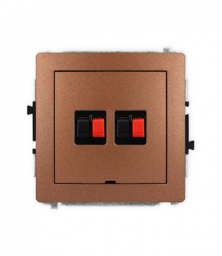 DECO Mechanizm gniazda głośnikowego podwójnego, bez pola opisowego Karlik 9DGGBO-2