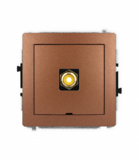 DECO Mechanizm gniazda pojedynczego RCA, bez pola opisowego (typu cinch - żółty, pozłacany) Karlik 9DGRCABO-1