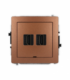 DECO Mechanizm gniazda podwójnego HDMI 2.0, bez pola opisowego Karlik 9DHDMIBO-4