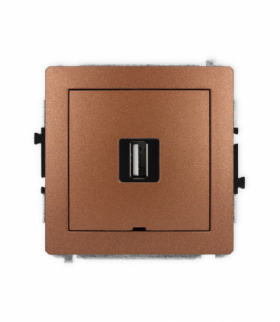 DECO Mechanizm gniazda pojedynczego USB A-A 2.0, bez pola opisowego Karlik 9DGUSBBO-1