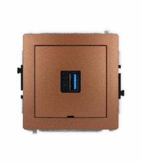 DECO Mechanizm gniazda pojedynczego USB A-A 3.0, bez pola opisowego Karlik 9DGUSBBO-5