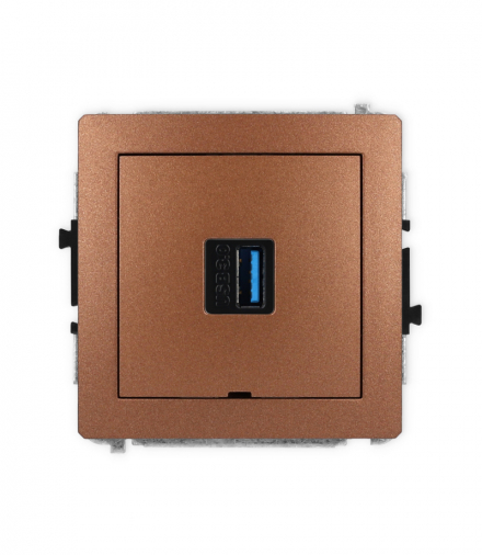 DECO Mechanizm gniazda pojedynczego USB A-A 3.0, bez pola opisowego Karlik 9DGUSBBO-5