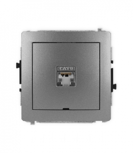 DECO Mechanizm gniazda komputerowego pojedynczego 1xRJ45, kat. 6, ekranowane, 8-stykowy, bez pola opisowego Karlik 11DGKBO-5