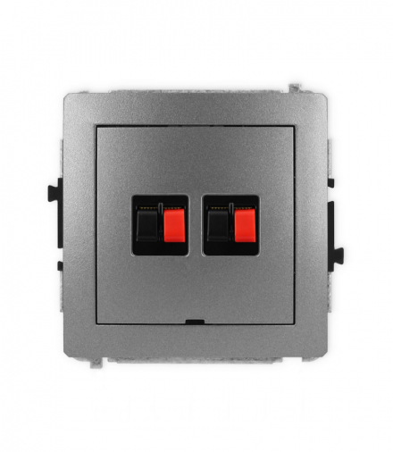 DECO Mechanizm gniazda głośnikowego podwójnego, bez pola opisowego Karlik 11DGGBO-2