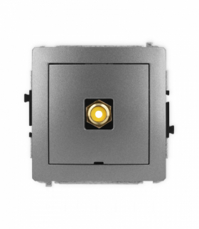 DECO Mechanizm gniazda pojedynczego RCA, bez pola opisowego (typu cinch - żółty, pozłacany) Karlik 11DGRCABO-1