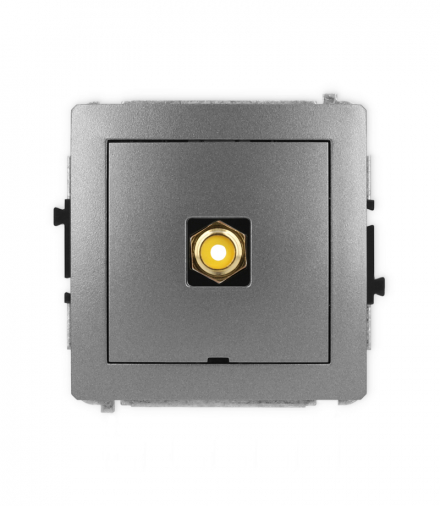 DECO Mechanizm gniazda pojedynczego RCA, bez pola opisowego (typu cinch - żółty, pozłacany) Karlik 11DGRCABO-1