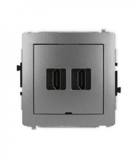 DECO Mechanizm gniazda podwójnego HDMI 2.0, bez pola opisowego Karlik 11DHDMIBO-4