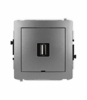 DECO Mechanizm gniazda pojedynczego USB A-A 2.0, bez pola opisowego Karlik 11DGUSBBO-1