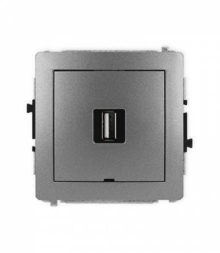 DECO Mechanizm gniazda pojedynczego USB A-A 2.0, bez pola opisowego Karlik 11DGUSBBO-1