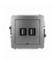 DECO Mechanizm gniazda podwójnego 2xUSB A-A 2.0, bez pola opisowego Karlik 11DGUSBBO-2
