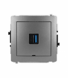 DECO Mechanizm gniazda pojedynczego USB A-A 3.0, bez pola opisowego Karlik 11DGUSBBO-5