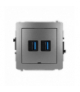 DECO Mechanizm gniazda podwójnego 2xUSB A-A 3.0, bez pola opisowego Karlik 11DGUSBBO-6