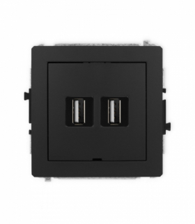DECO Mechanizm gniazda podwójnego 2xUSB A-A 2.0, bez pola opisowego Karlik 12DGUSBBO-2